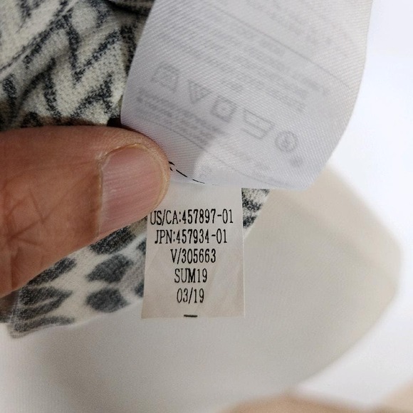 Banana Republic Factory Printed Knot Back Midi Dress Womens Large Black White - Picture 11 of 11